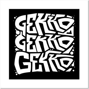 Triple Gekko (White) Posters and Art